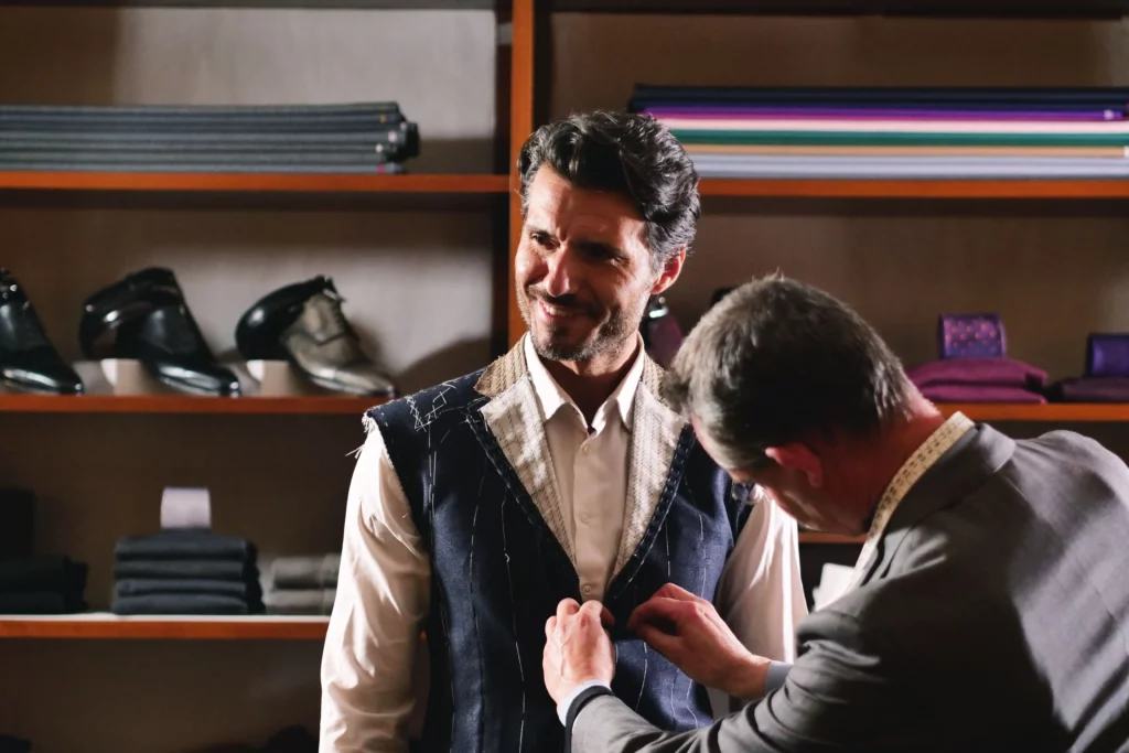 Client-getting-fitted-for-a-bespoke-suit-in-Orlando