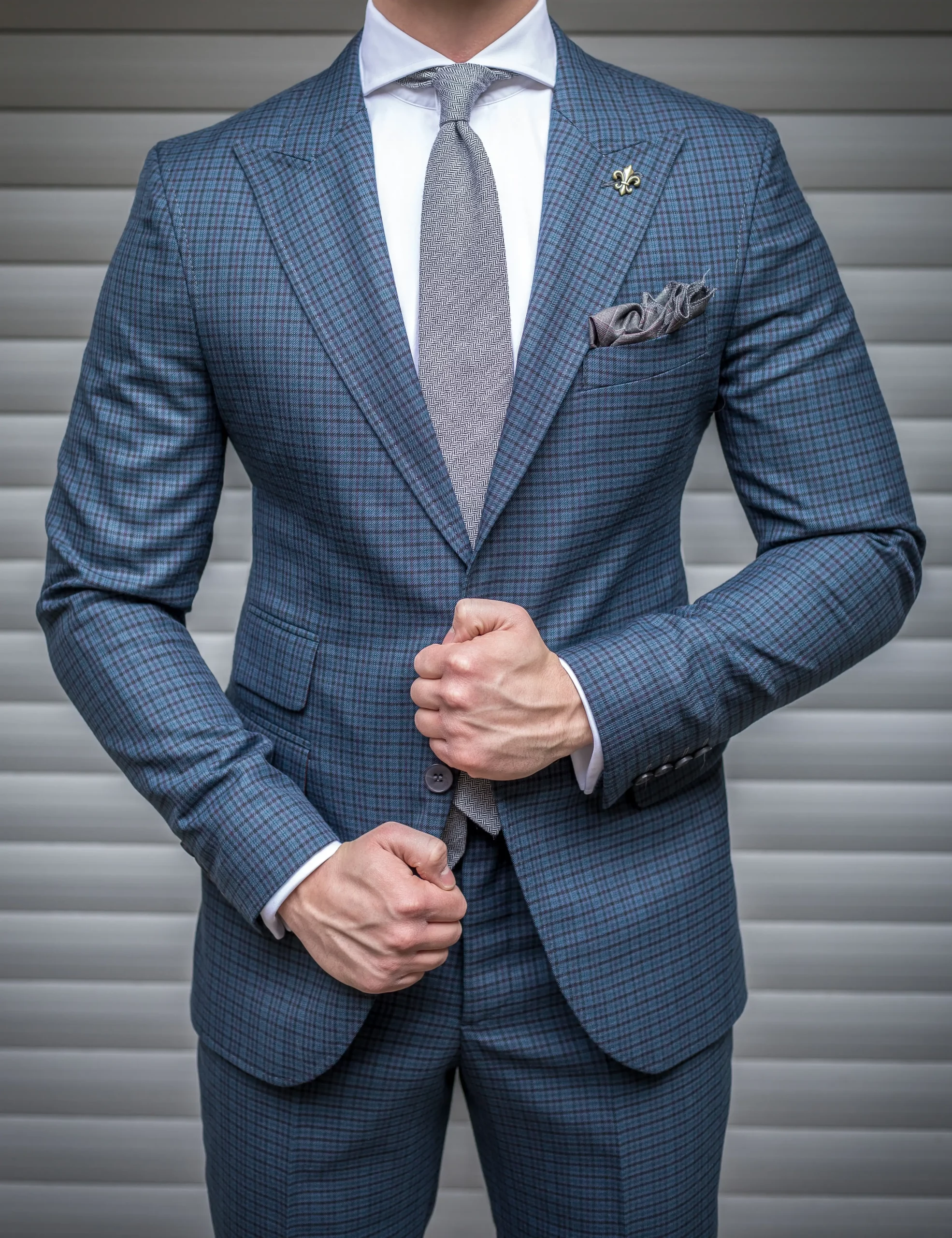 Example Suit on Display from Carl Axen Clothier's Italian Exclusives Collection in Gainesville Florida